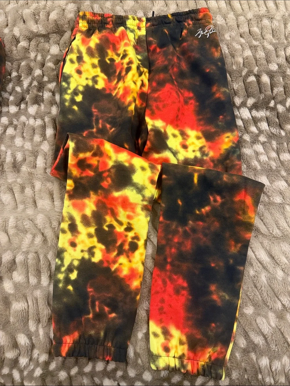 Jordan Tie-Dye Hoodie & Joggers - Yellow Orange Black